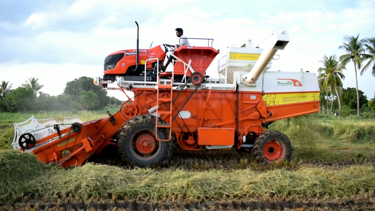 new Kubota mu 5501 tractor on top with k s combine green gold harvester in boomi agro needs