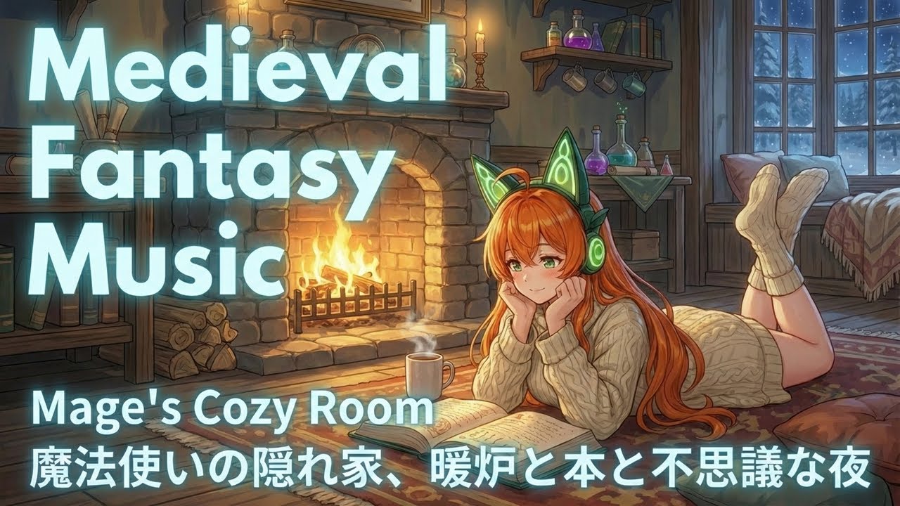 Medieval Fantasy Music Vol.10 — Mage's Cozy Room | 魔法使いの隠れ家、暖炉と本と不思議な夜