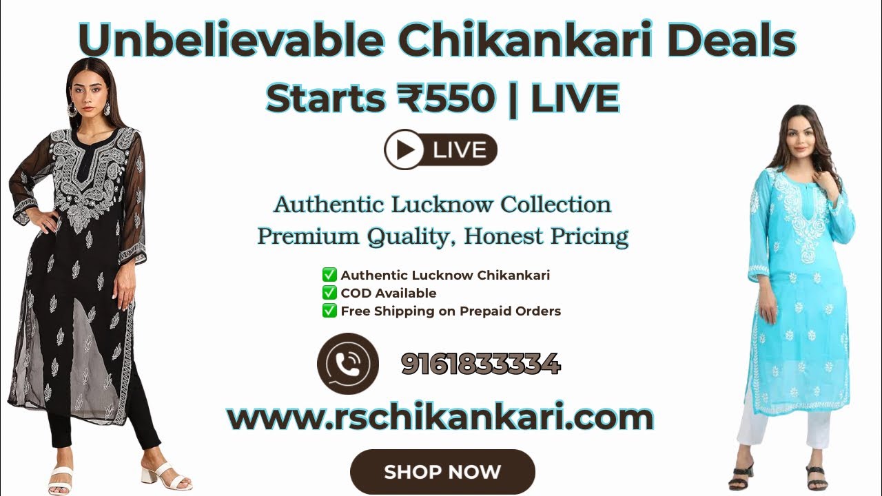 Unbelievable Chikankari Deals 🔥 | Starts ₹550 | LIVE | RS Chikankari