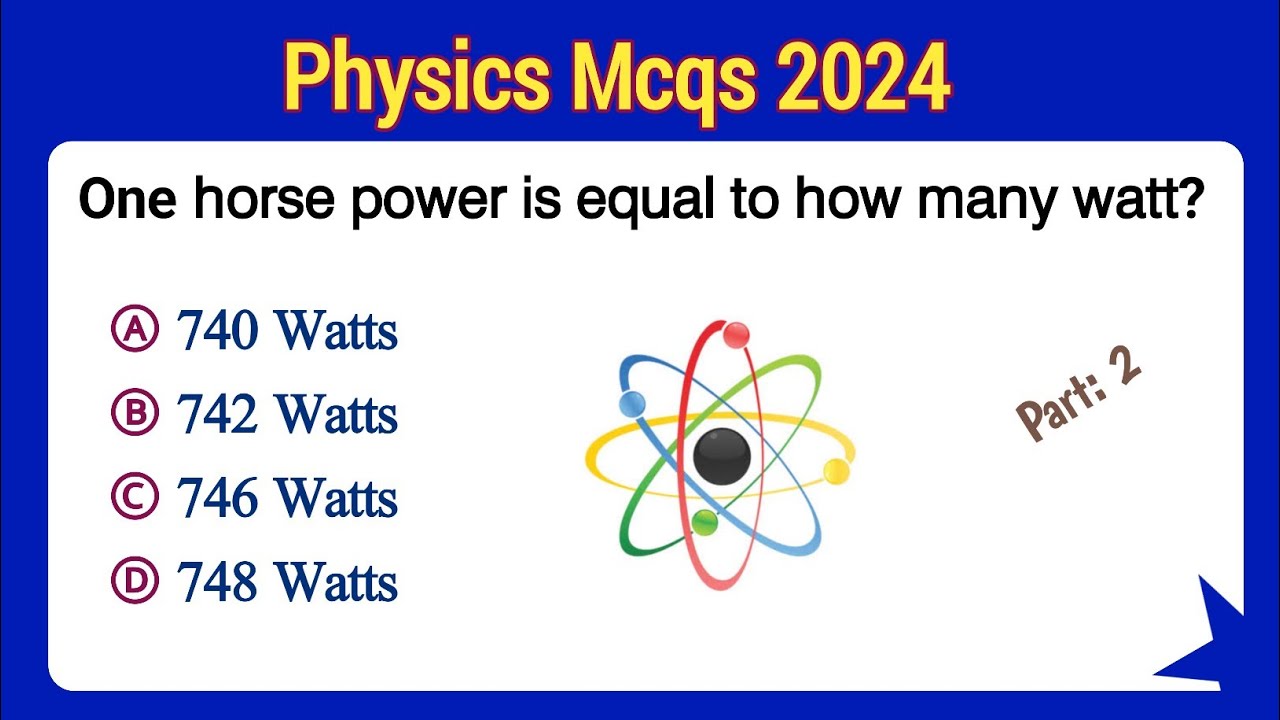 Physics Mcq 2024 | physics mcqs | physics important mcq
