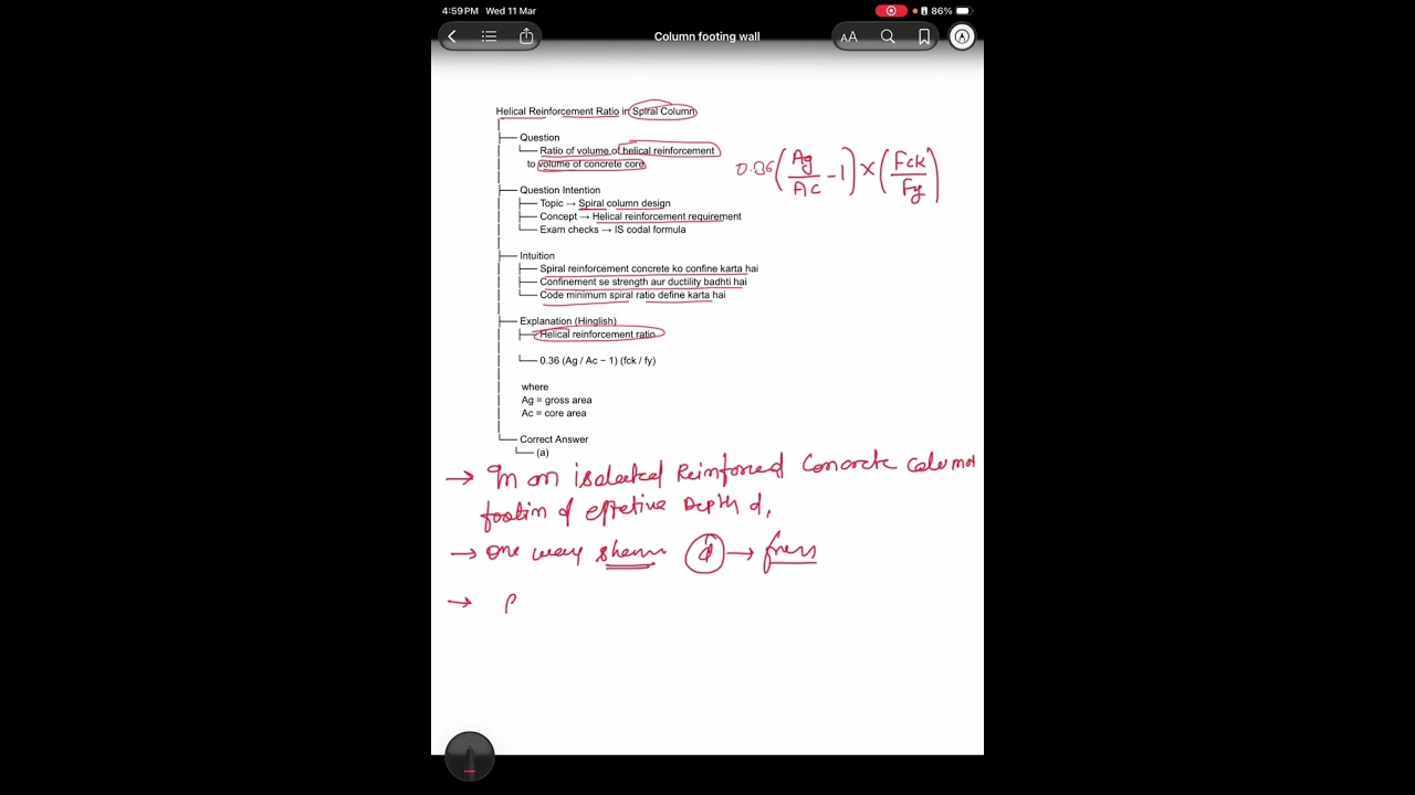 ESE:PYQ COLUMN FOOTING WALL PART 4