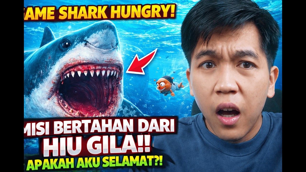 MISI BERTAHAN DARI HIU GILA!! AKU PANIK DI HUNGRY SHARK 😱