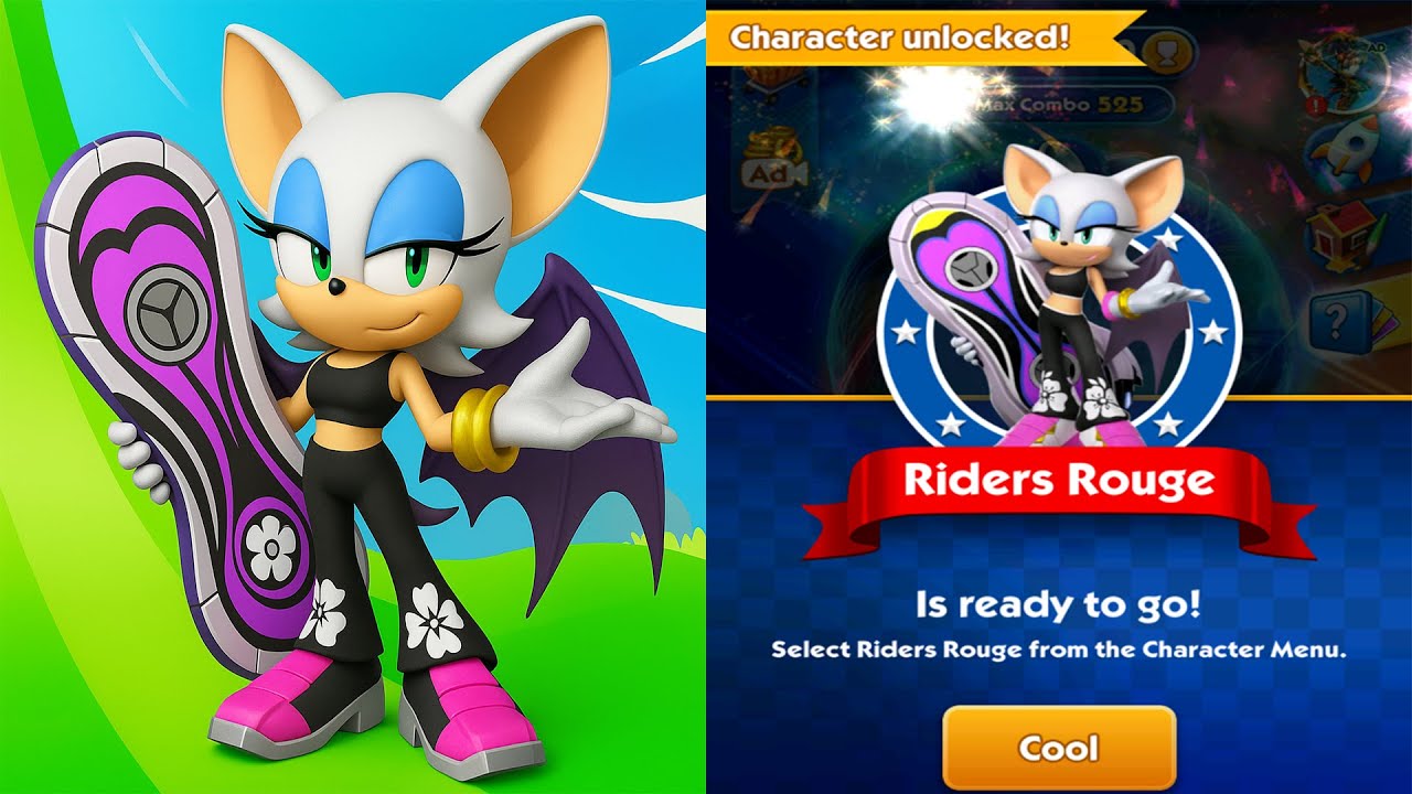 Гоночная игра Sonic Dash — Riders Rouge: новый персонаж разблокирован — все персонажи разблокиров...