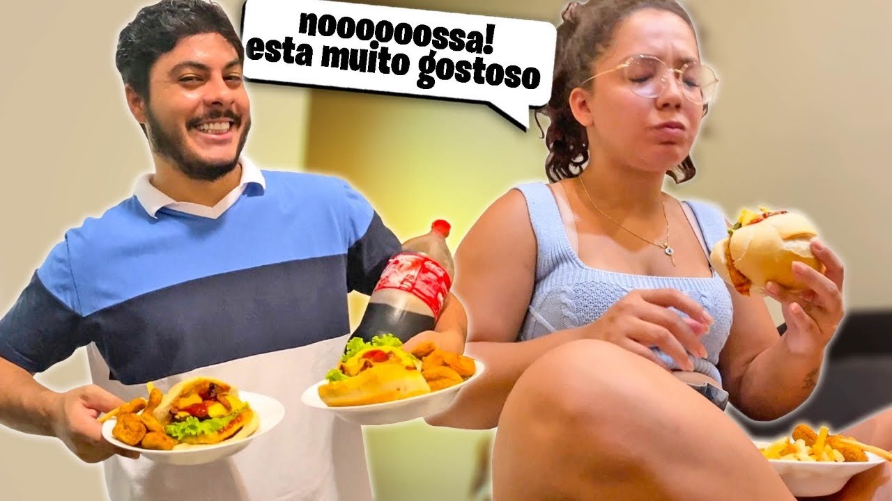 NOITE DO HAMBURGUER! *Fiz um hamburguer que ele sempre teve vontade*