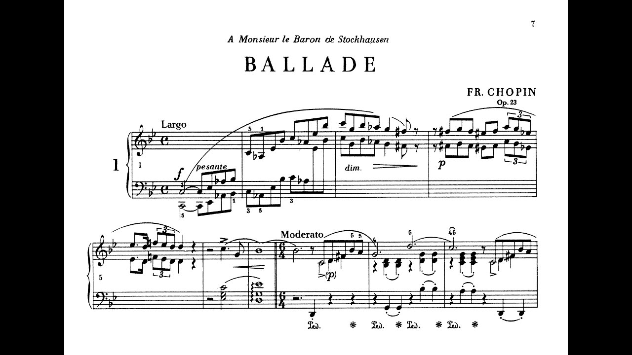 Chopin Ballade No.1 in G minor, Op. 23 / Krystian Zimerman (with Score)