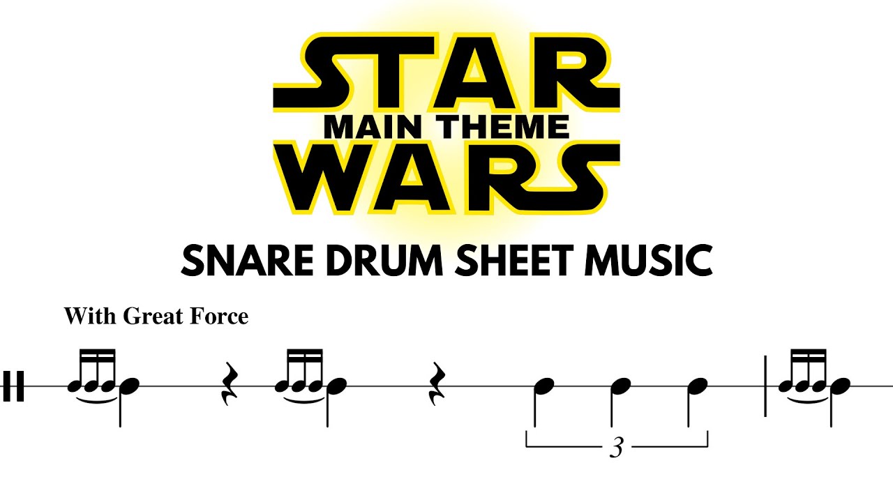 STAR WARS Main Theme - Snare Drum Sheet Music by John Williams