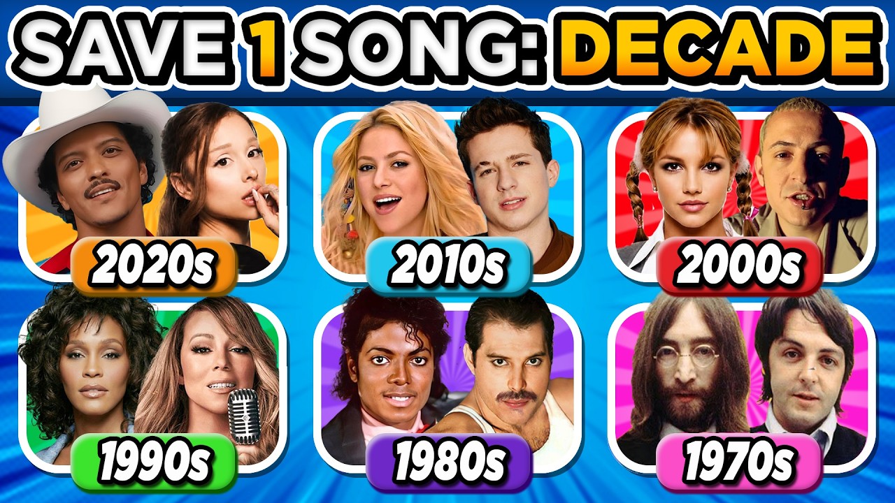 Спаси одну песню: 6 песен разных десятилетий 🎶 Легендарные хиты✨ | Музыкальная викторина 2026