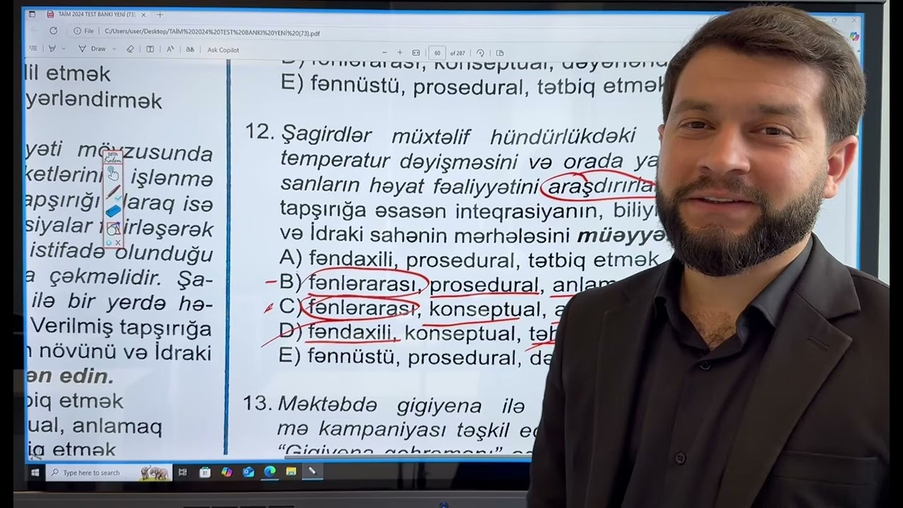 İnteqrasiya, Bilik və Taksonomiyaya aid 3-lü testlərin izahı | Elgün Əhmədov 0506977833 #miq