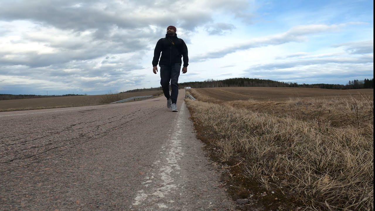 Finland countryside, breathtaking view of finnish village,solo walking in a remote finnish village.