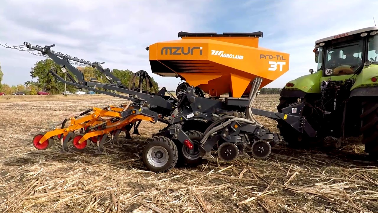 Трактор Claas Axion 840 и сеялка Mzuri PRO-TiL 3T