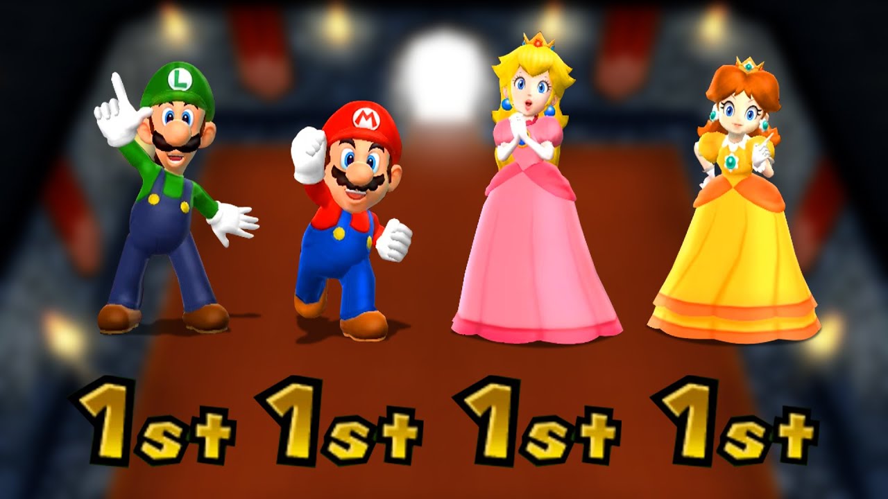 Mario Party 9 Minigames - Mario Vs Luigi Vs Peach Vs Daisy (Master Difficulty)
