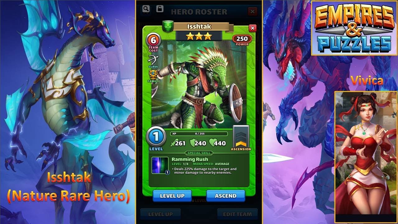 [*/\*] Empires & Puzzles - Unlock Nature Hero Isshtak (Rare) and Gameplay