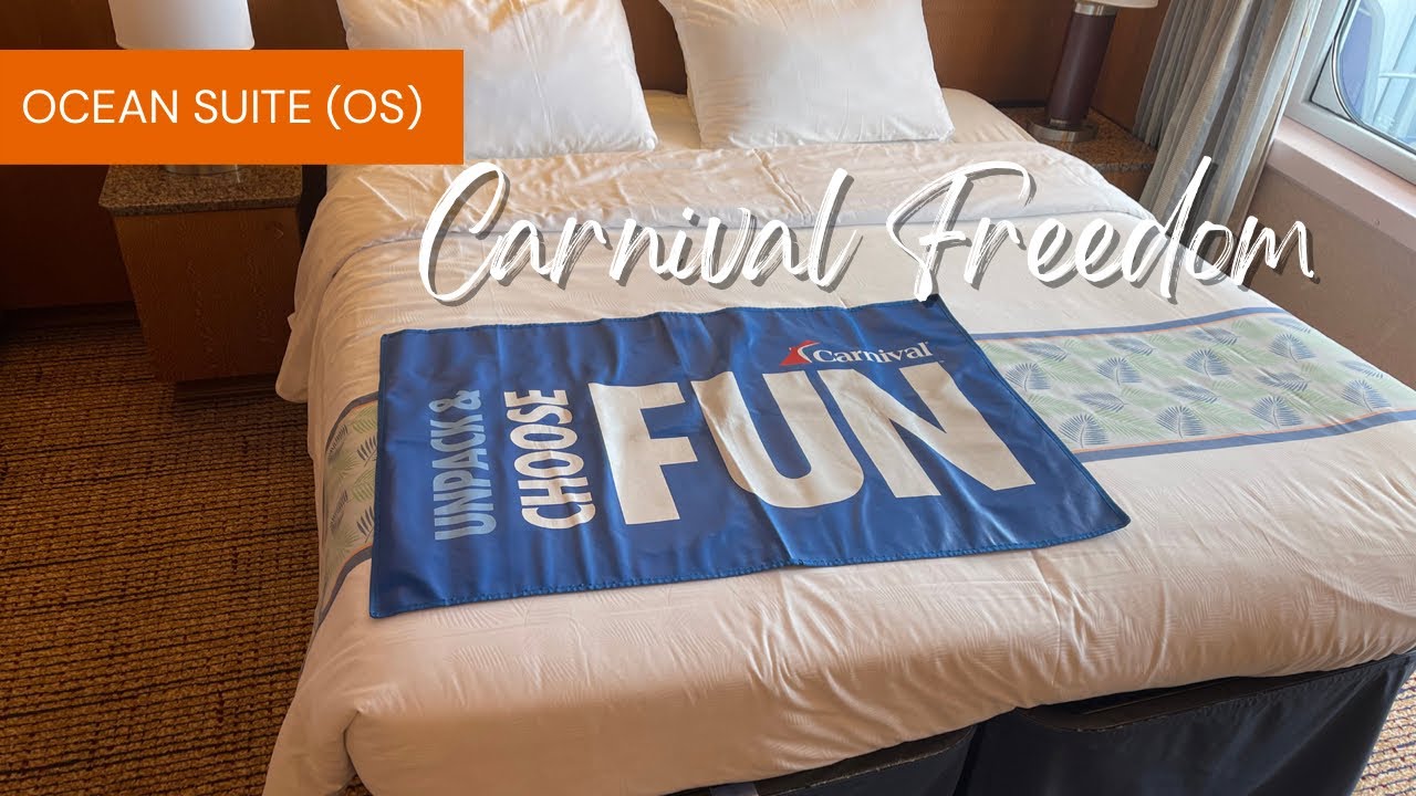 Carnival Freedom Ocean Suite plus an Interior Cabin direct across from it.