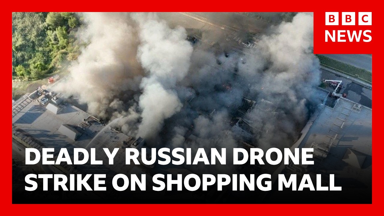 Deadly Russian attack on shopping mall - 15 dead and 130 injured in double drone strike | BBC News