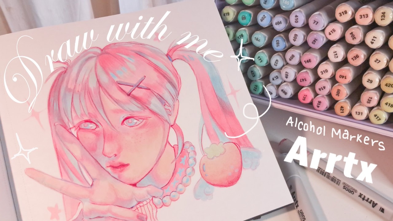 ✦ draw with me | usando marcadores de alcohol pastelosos w/Arrtx 🌷✶⋆ɞ