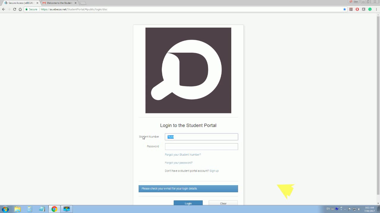 Student Portal Sign up tutorial