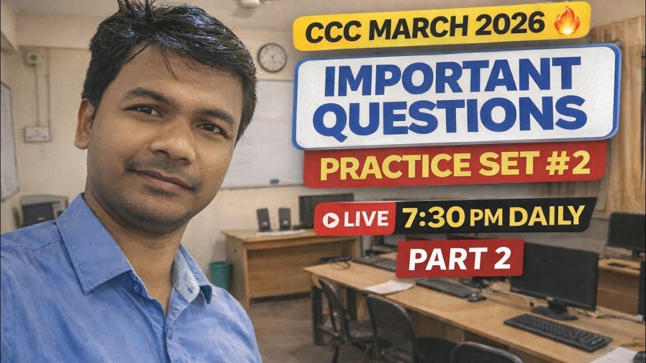 CCC March 2026 | Important Questions Practice Set #2 | LIVE 7:30 PM