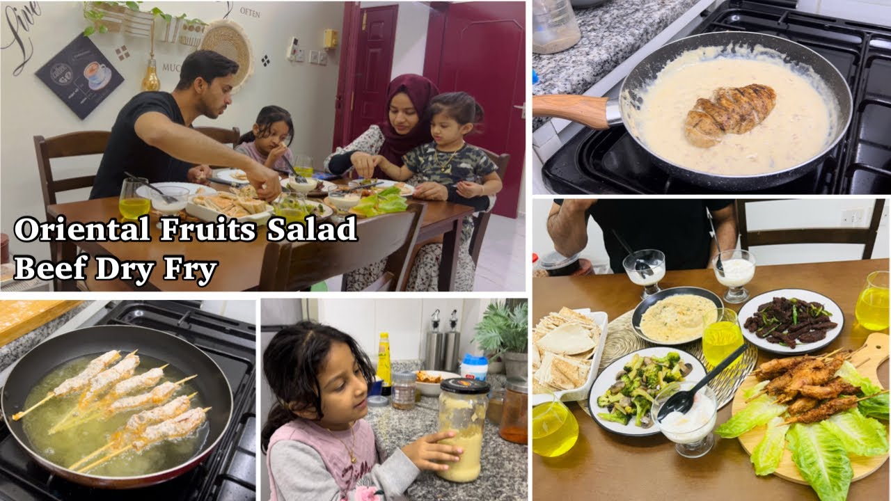 ഇക്കാക്ക് Surprise Party😃ഇതാണ് എന്റെ സന്തോഷം🥺|Surprise Dinner| Beef dry fry |Oriental Fruits Salad
