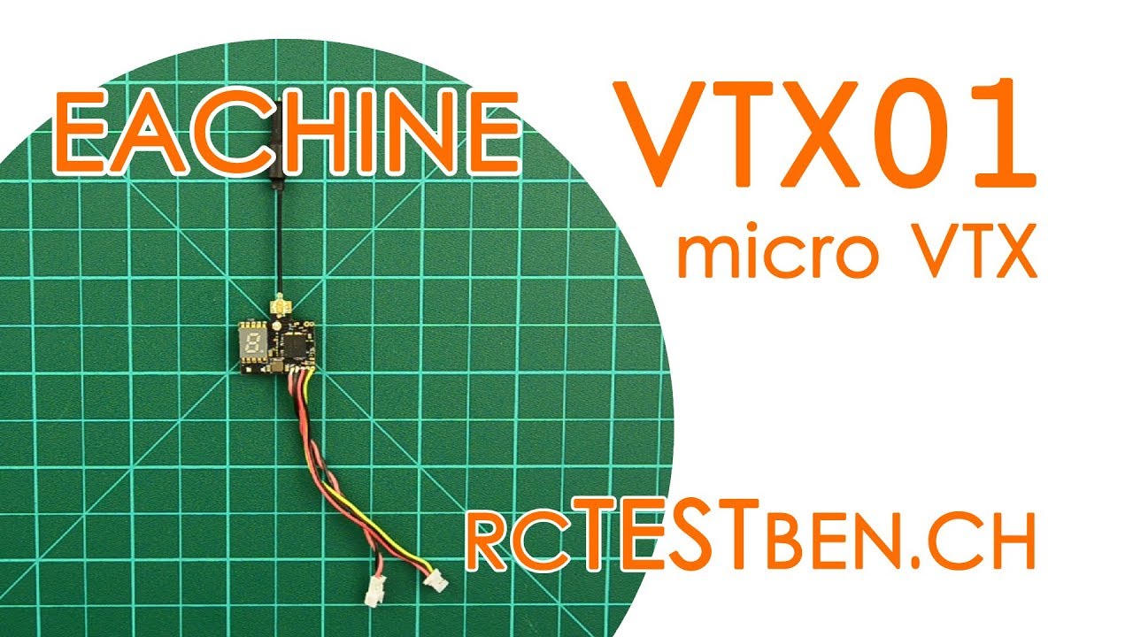 Eachine VTX01 FPV VTX RF Power Testing (25mW 40CH FPV micro VTX) - RCTESTBEN.CH