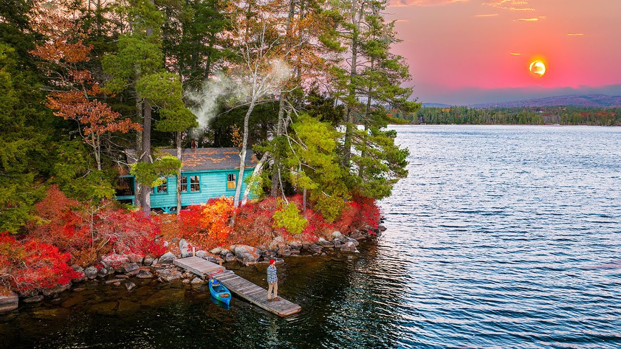 Autumn on an Island 🍂 Off-Grid Cabin in Rural Maine