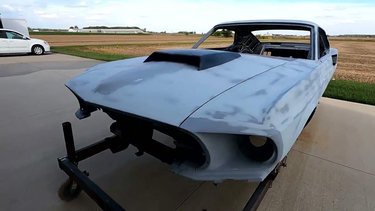 1969 BOSS 429 Mustang Restoration #11. Metal work is done now its time to epoxy and seam seal.