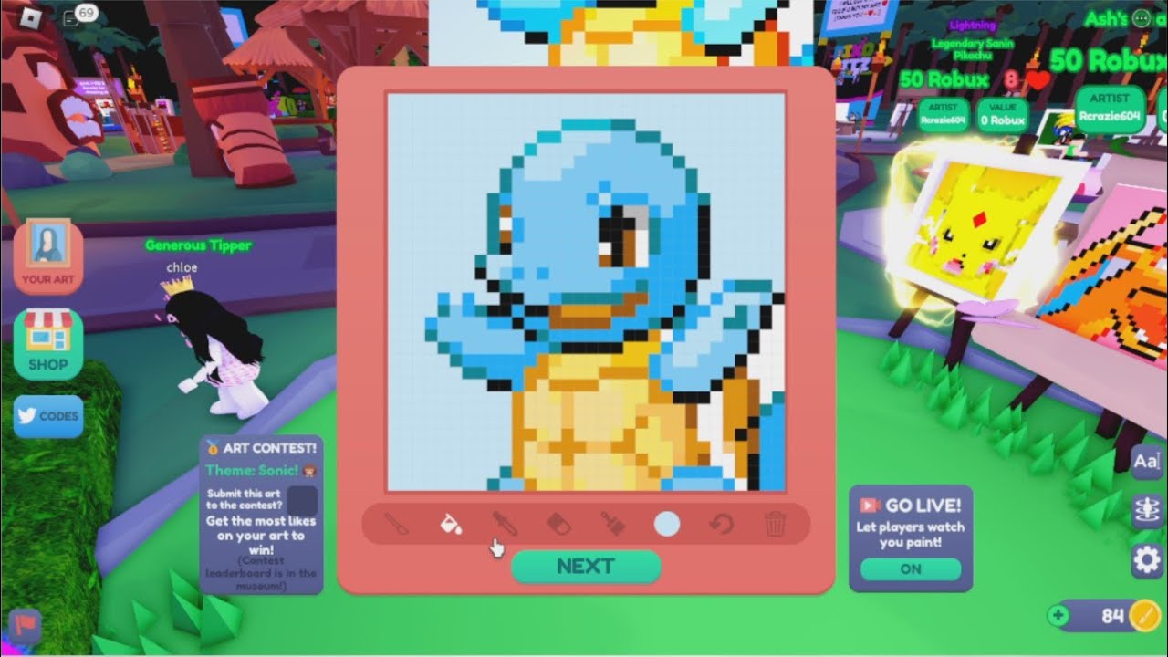 HOW TO DRAW SQUIRTLE - STARVING ARTIST / ROBLOX