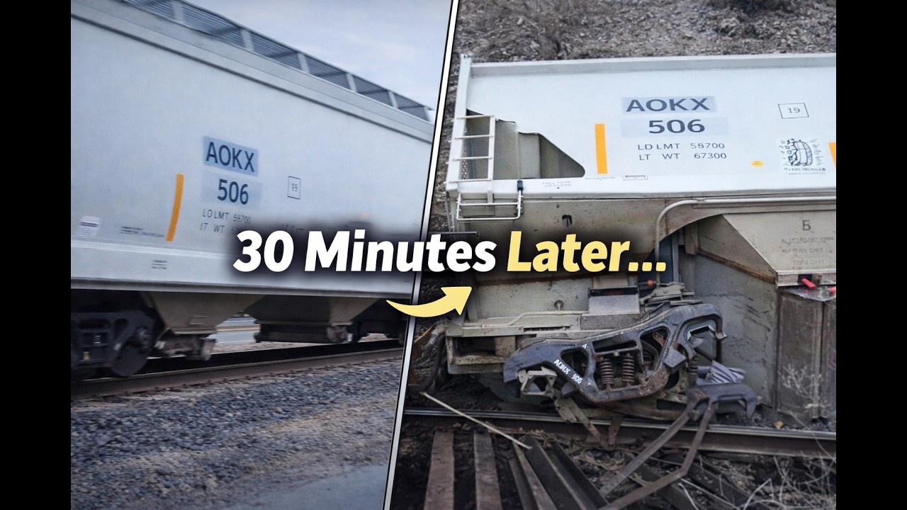 Я снял этот поезд на видео... за 30 минут до его схода с рельсов (AOKX 506)