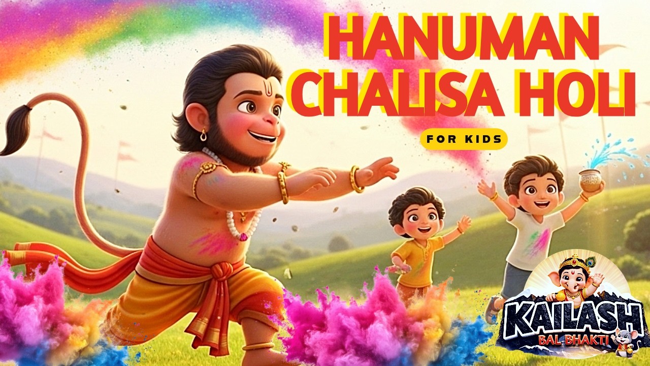 Hanuman Holi Special Song🌈 | Hanuman Chalisa Holi | Holi Song | Bal Bhakti | Morning Song for kid