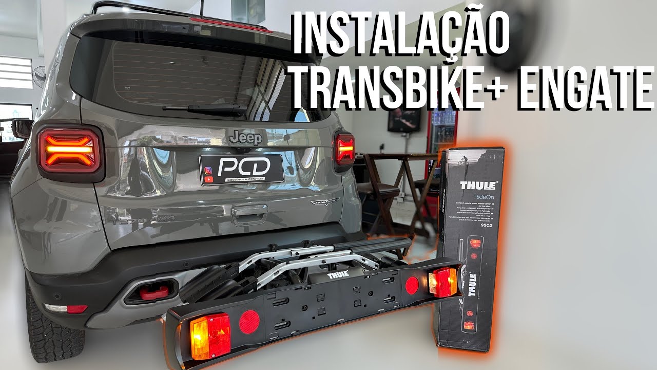 Jeep Renegade Trailhawk T270 Turbo Flex - Instalamos Transbike da marca Thule, Engate da Mopar e +