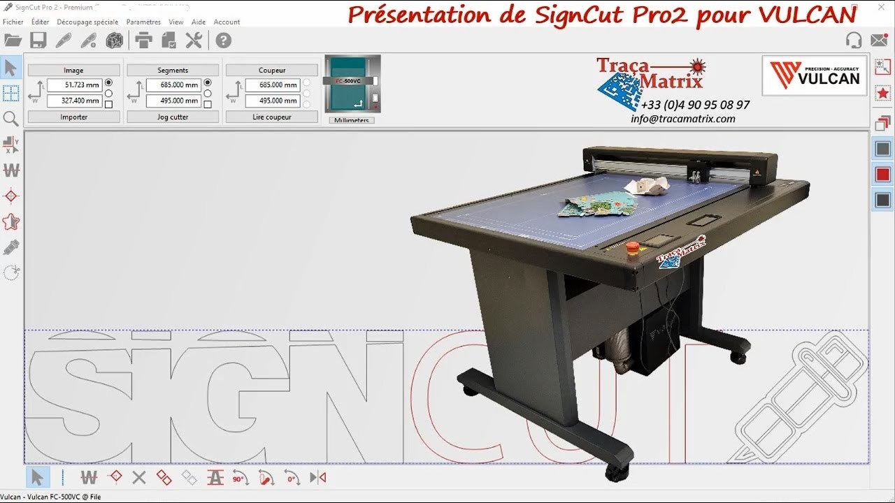 Présentation du logiciel SignCut Pro2 pour les  tables de découpe à plat VULCAN FC500 et FC700VC.