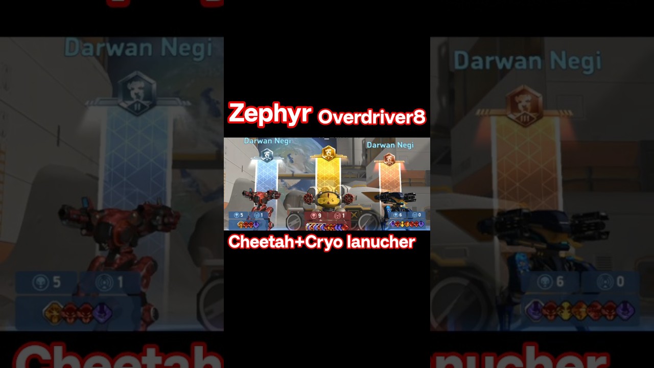MECH ARENA NEGI : ZEPHYR+CHEETAH, ROBOT,CRYO LANUCHER,+OVERDRIVER8 