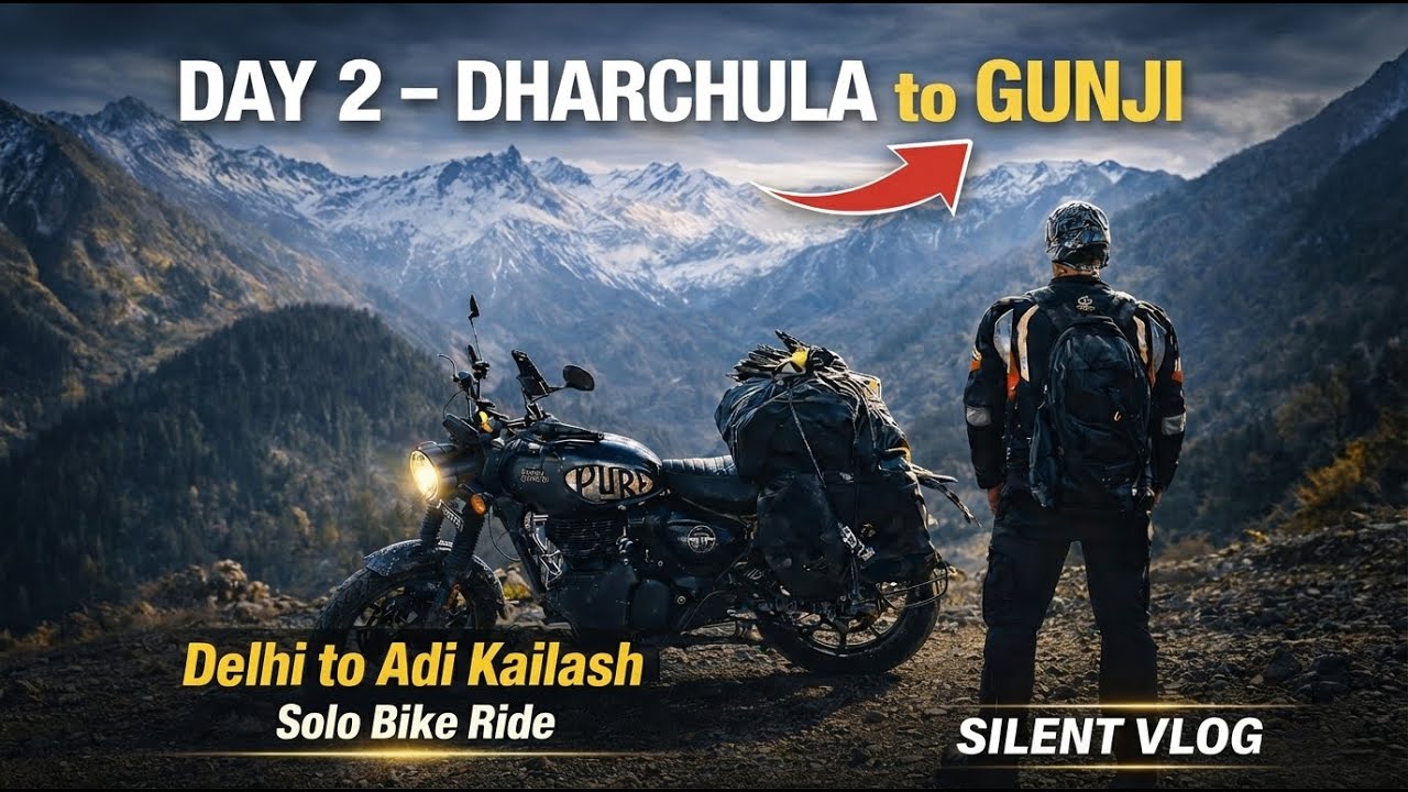 Dharchula to Gunji Road Conditions | Delhi to Adi Kailash | Solo Bike Ride Silent Vlog