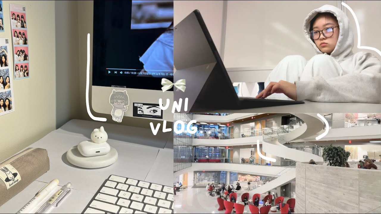 🎀🎧 day in the life at northeastern uni: grwm, campus tour, classes, study