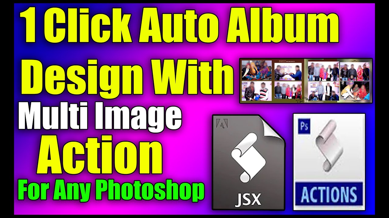Auto Album Design Action in photoshop | wedding album auto action  | Auto album making action |