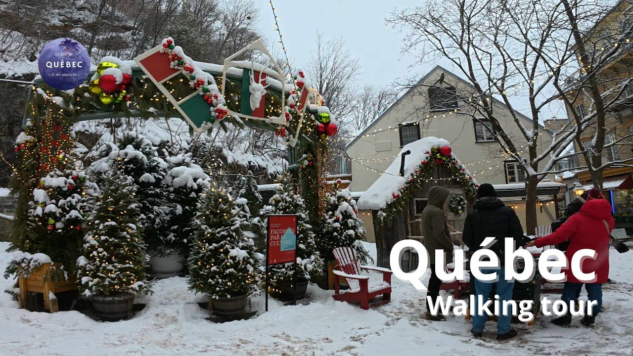 [4K] 🇨🇦 Old Quebec ❄ Snowy day | Château Frontenac | Petit Champlain ❄ | Walking Tour Winter 2025