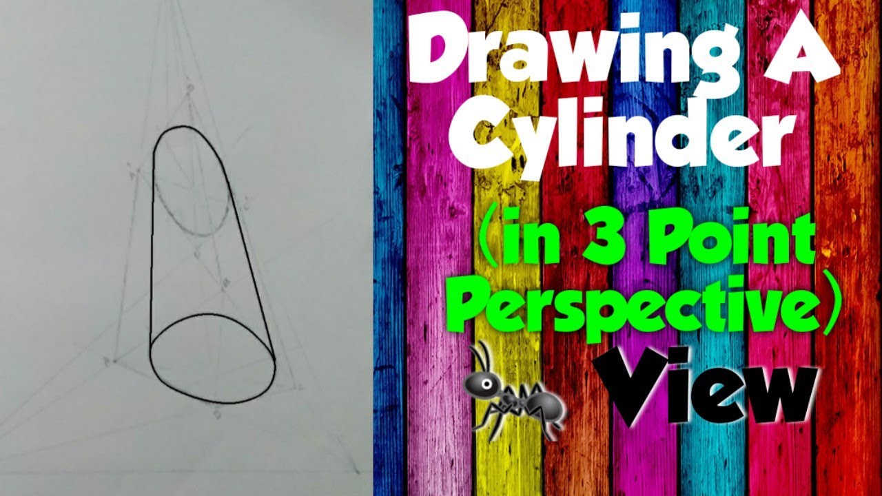 How To Draw A Cylinder Shape In 3 Point Perspective [Ant View] With Easy Steps || Art Lessons SDA