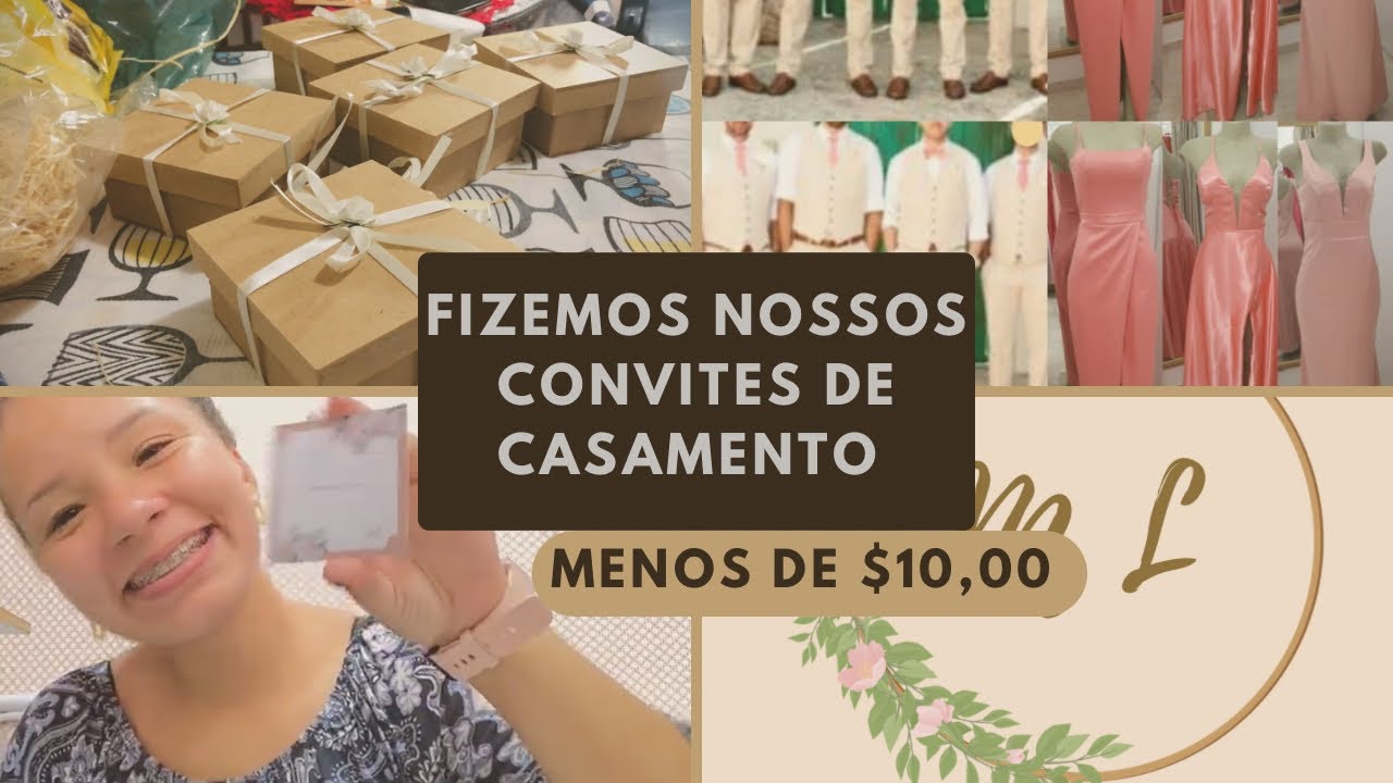 DIY- Convites de padrinhos, gastando menos de $10,00.