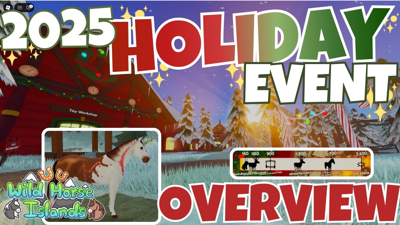 Полный обзор праздничного события 2025 года 🎁🎄 | Острова диких лошадей Roblox