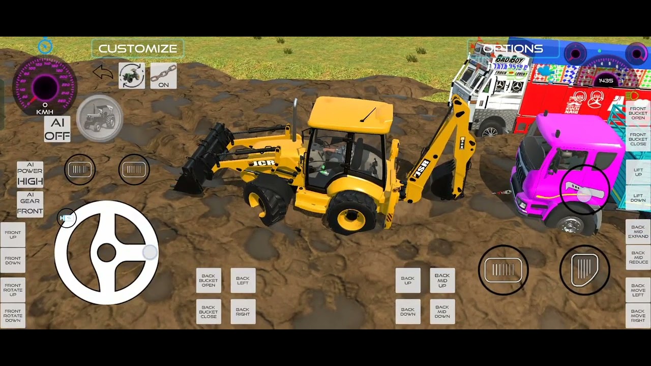 JCB 5CX and Tata truck 2518 parking video | jcb tractor video | jcb cartoon