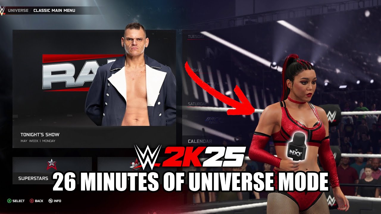 WWE 2K25 - 26 MINUTES OF UNIVERSE MODE GAMEPLAY (Inc. Promos)