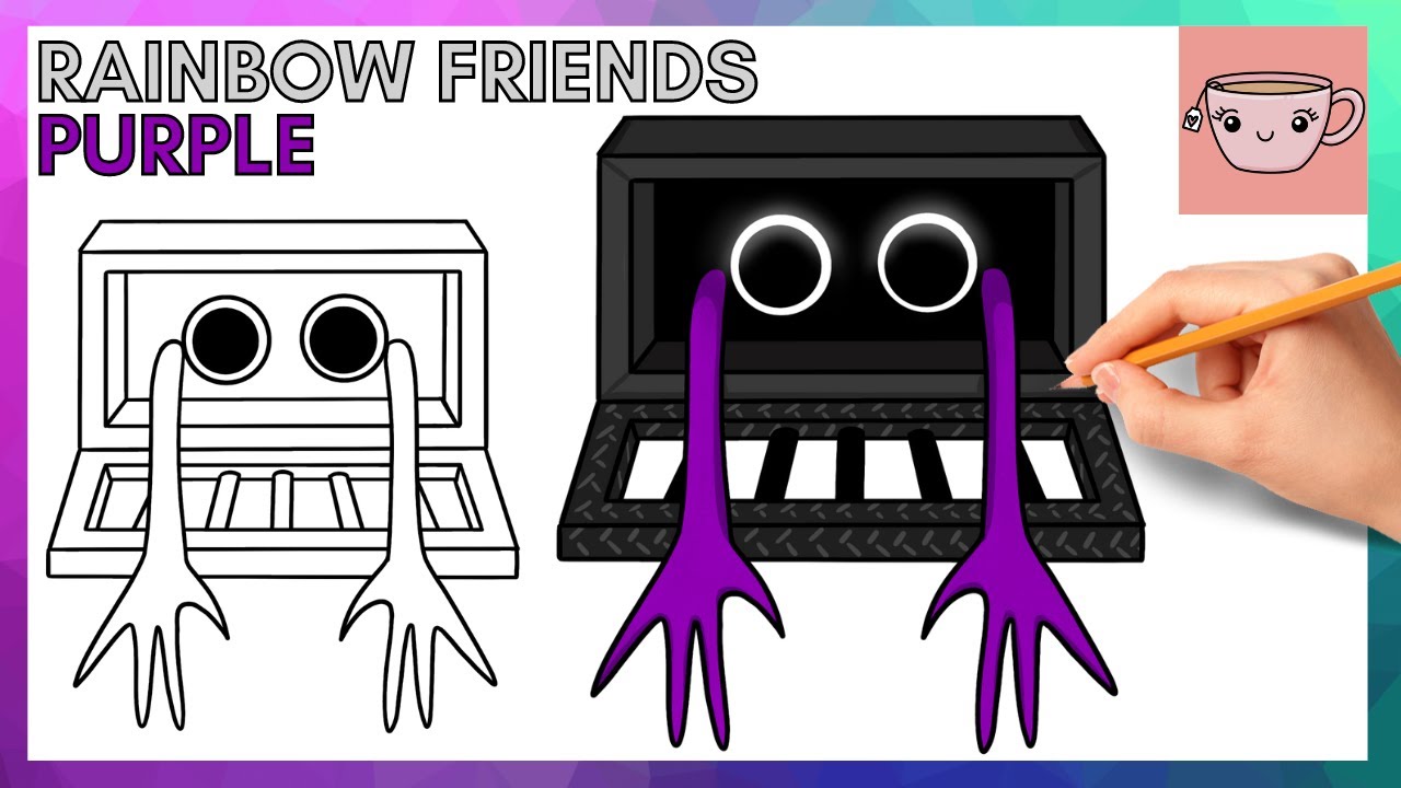 How To Draw Purple (Vent) from Roblox Rainbow Friends | Easy Step By Step Drawing Tutorial