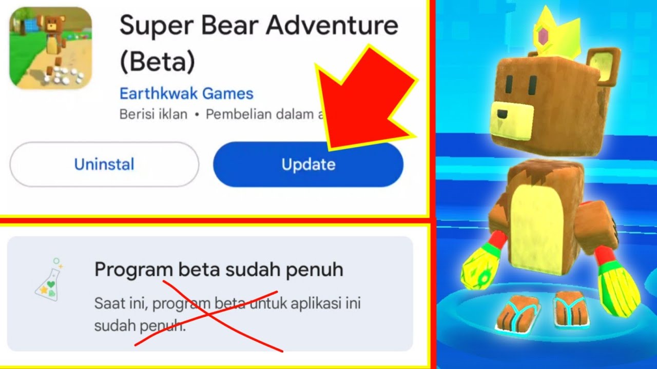 Cara atasi program beta sudah penuh multiplayer super bear adventure update terbaru 2025