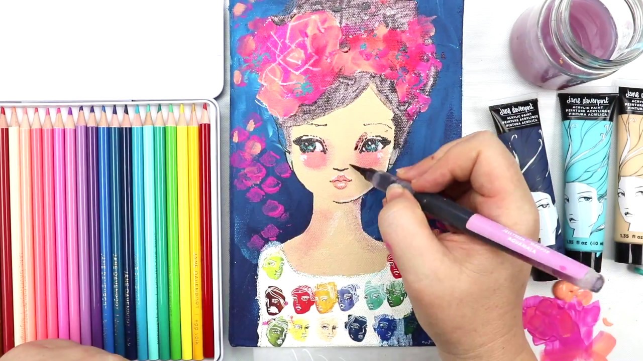 Jane Davenport face stamps - Jane Davenport Mixed Media