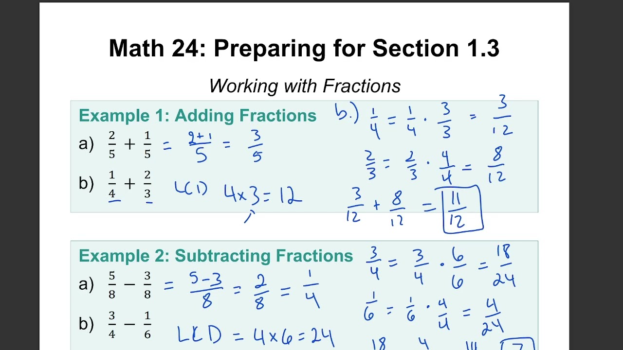 Worksheet 1.3 Examples