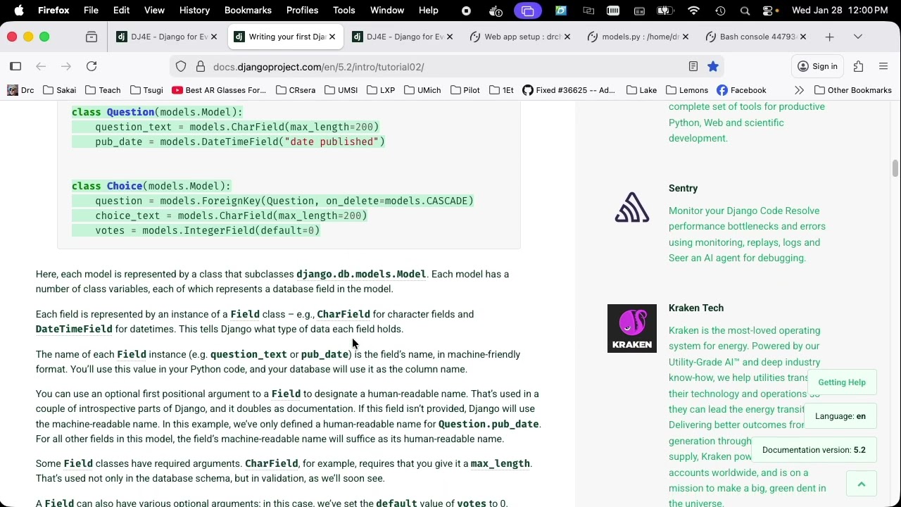 Демонстрация: Учебное пособие по проекту Django, часть 2.
