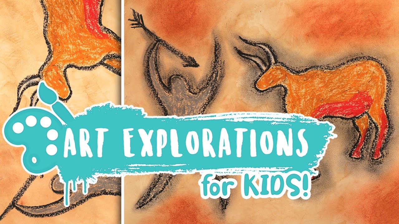 Kids Art Lesson Cave Painting 🎨🖐🏹 Video Lesson 13 Spring Semester