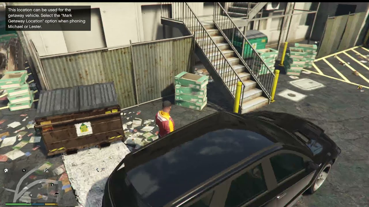GTA V: спрячьте автомобиль в незаметном месте, чтобы использовать его для побега.