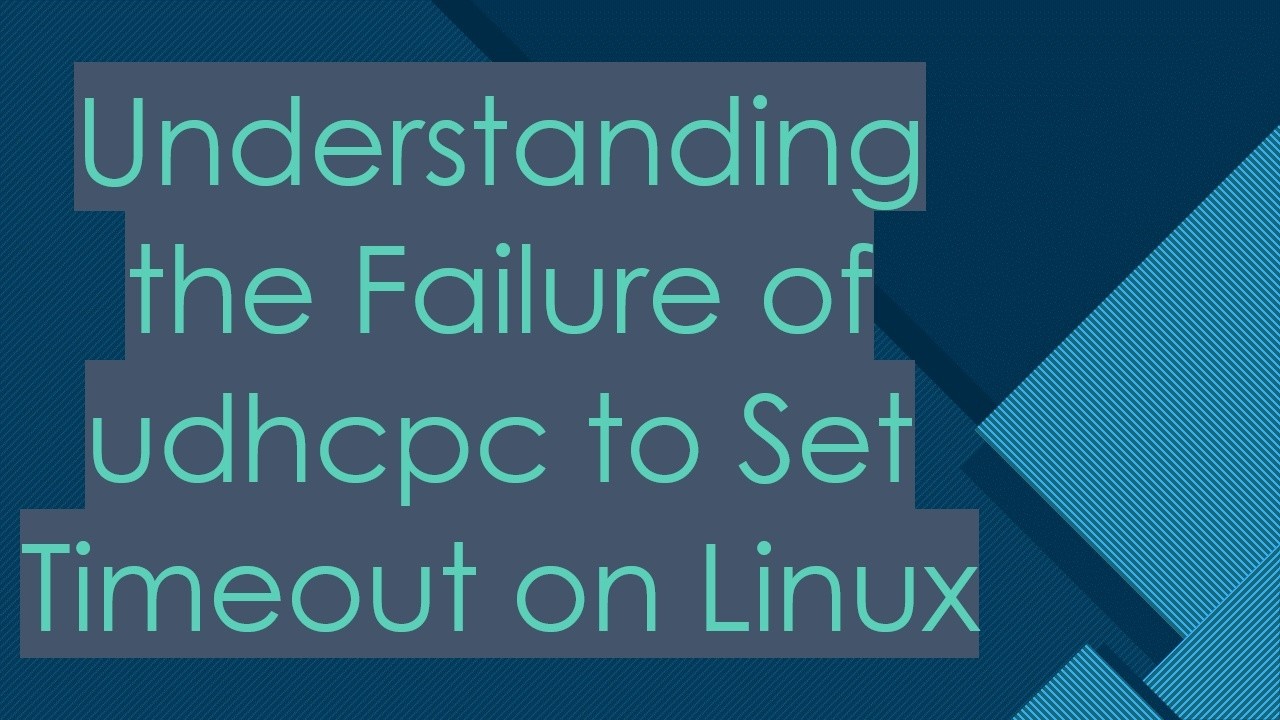 Understanding the Failure of udhcpc to Set Timeout on Linux