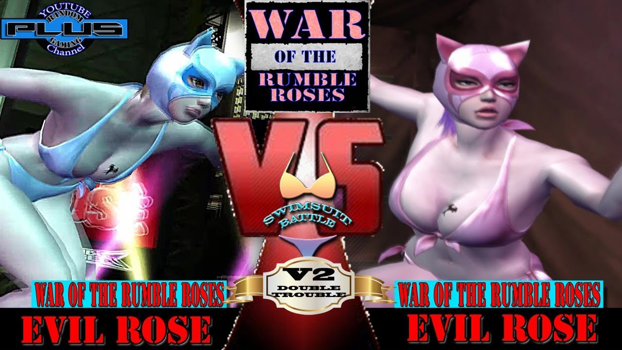 War of the Rumble Roses V2 Double Trouble Swimsuit Battle featuring Evil Rose | Rumble Roses