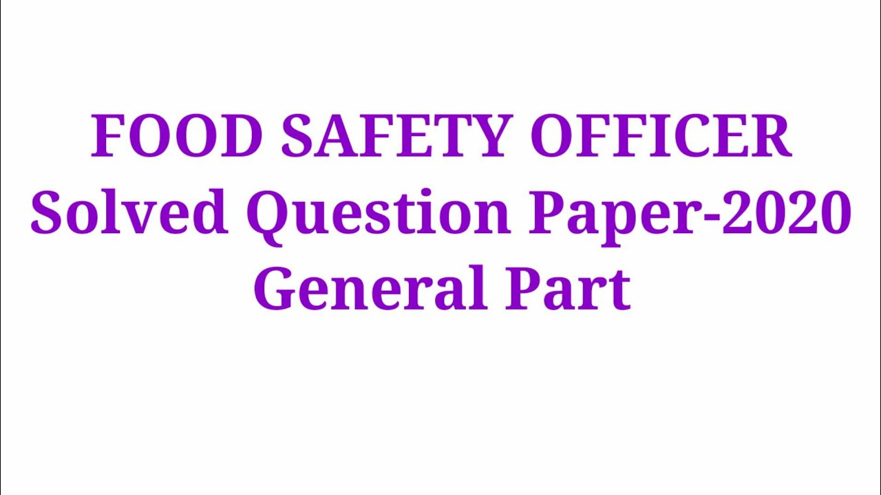 FSO-Solved Question Paper 2020 GENERAL PART
